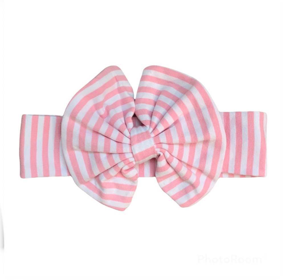 NWT 𝅺New Headband, Bow Headband, Pink Stripe. Comfy, Soft Trendy, Fun Headband.
